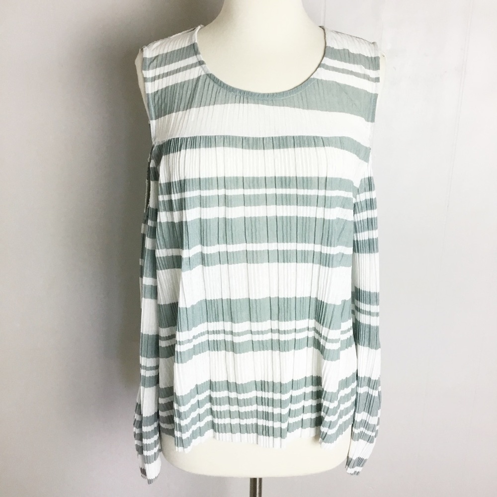 Umgee Cold Shoulder Sleeve Striped Top Size Small Ripple